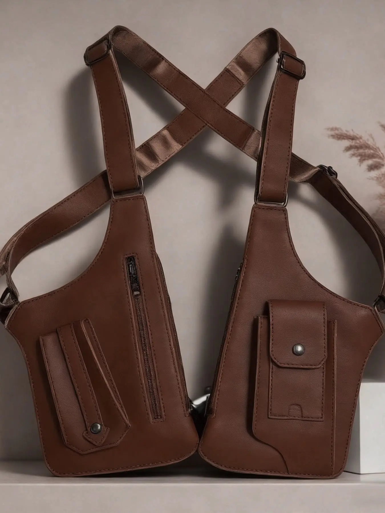 Functional casual style cross strap chest bag with multiple storage pockets, Side Pouch and adjustable shoulder strap, convenient to carry, holds keys, headphones, mobile phones, suitable for light outdoor scenes Crossbody Fanny Pack, Crossbody Bum Bag