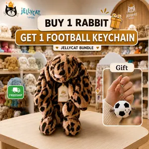 Jellycat Cobblehop Bunny Ruby Leopard Plush with Dust Bag – Exclusive Rare Rabbit, Soft Collectible Bunny for Kids, Nursery Decor & Plush Lovers, New With Tags, US Stock