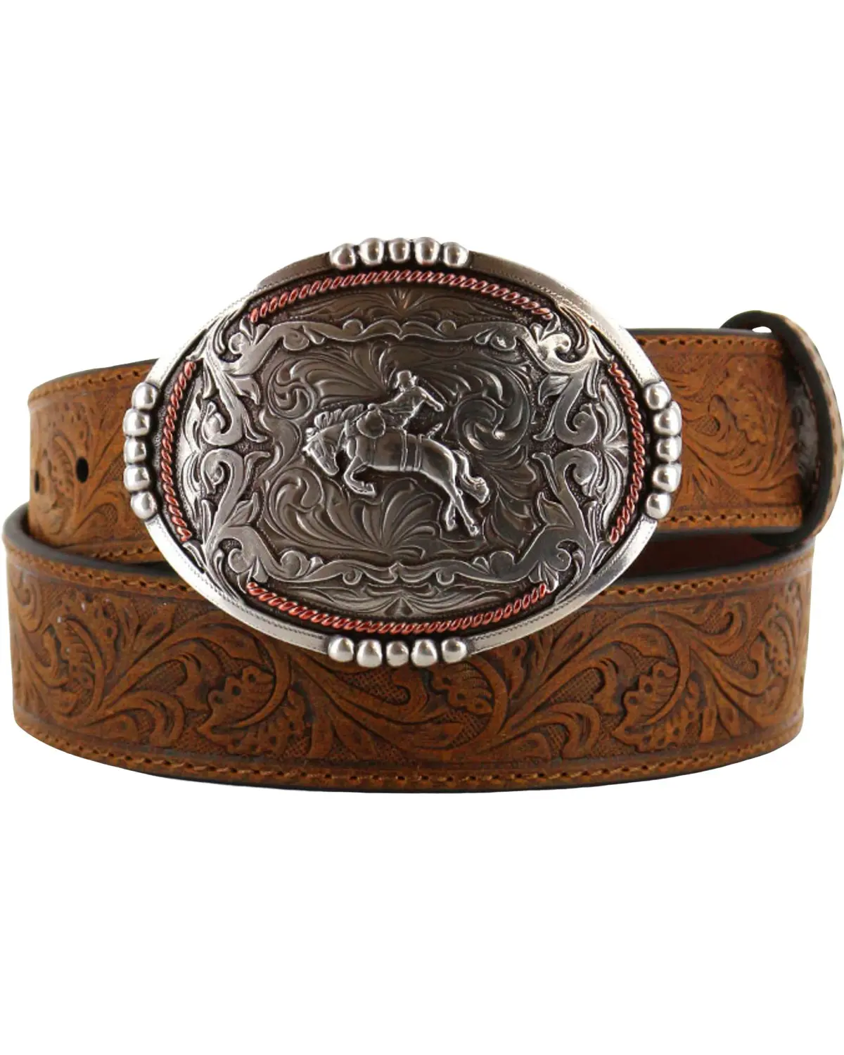 Cody James Men's Men'S Bronc Buckle Tooled Leather Belt - Blt214-26