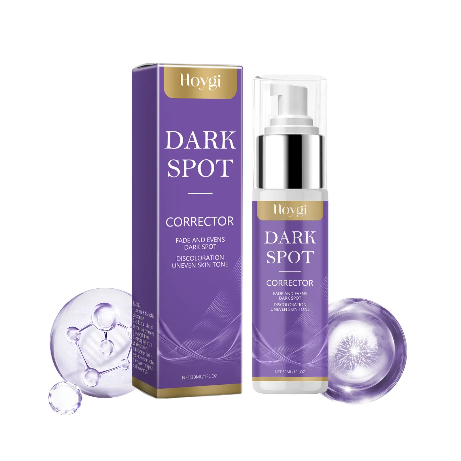 Dark Spot Corrector Brightening Serum for Fading Sun Spots, Acne Scars & Melasma - Lightweight & Gentle Daily Formula for All Skin Types, Compact 30ml