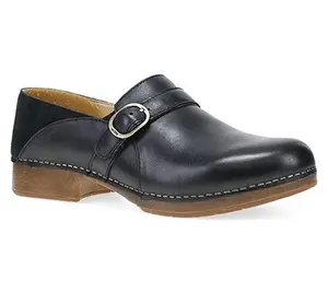 Dansko Margaret Black Burnished Calf Leather Slip On