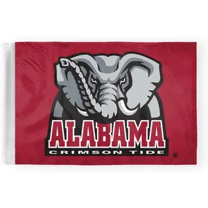 AGAS Alabama University Crimson Tide Motorcycle Flag 6 x 9 inches – Double Sided Print, Double Layered Durable Wrap Knitted Polyester with 0.75" Pole Sleeve - Officially Licensed NCAA Crimson Tide Flag