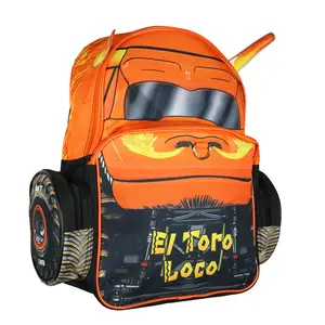 Monster Jam Backpack El Toro Loco 3D Bull Horns Monster Truck 16" Kids School Book Bag with Laptop Tech Sleeve 16"