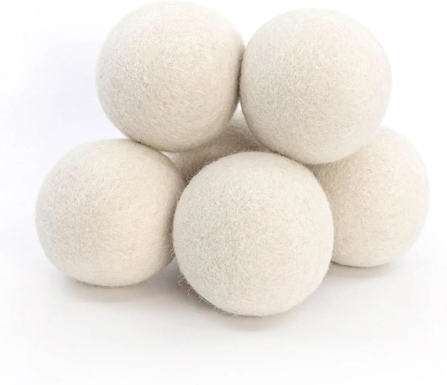 Wool Dryer Balls 6-Pack XL - 100% New Zealand Wool, Reusable & Handmade, Fragrance-Free, Natural Fabric Softener for Laundry