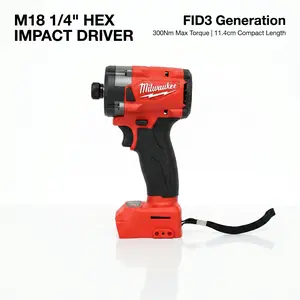 Milwaukee M18 FID3 18V 1/4" Hex  Impact Driver 300Nm Max Torque, for Screwdriving cordless electric power drill