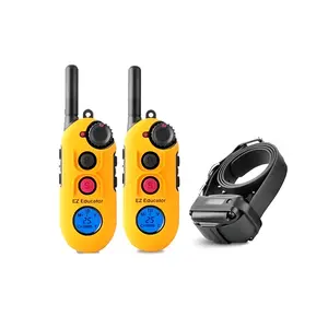 Easy Educator EZ-900 2T Remote Dog Training Collar by E-Collar Technologies | ½-Mile Range, Waterproof Biothane Strap, 100 Adjustable Static Levels, 5 Stimulation Modes, 7 Vibration Options, 4 Tone Settings, Lock & Set Safety - Expandable to 4-Dog System