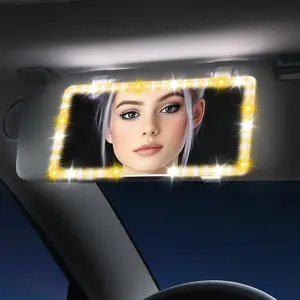 Car Sun Visor Dual-Button Touchscreen Makeup Mirror, Multifunctional with Multiple Lighting Modes, Intelligent Makeup Touch-Up Mirror, Multifunctional Car Led, Universal Car Interior Accessory