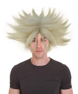 HPO Adult Men's Anime Spike Wig, Adult Halloween Party and TV/Movie Cosplay Wigs for Men, Flame-Retardant Synthetic Fiber - Blonde