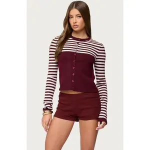 Edikted Women's Goni Stripey Knit Cardigan