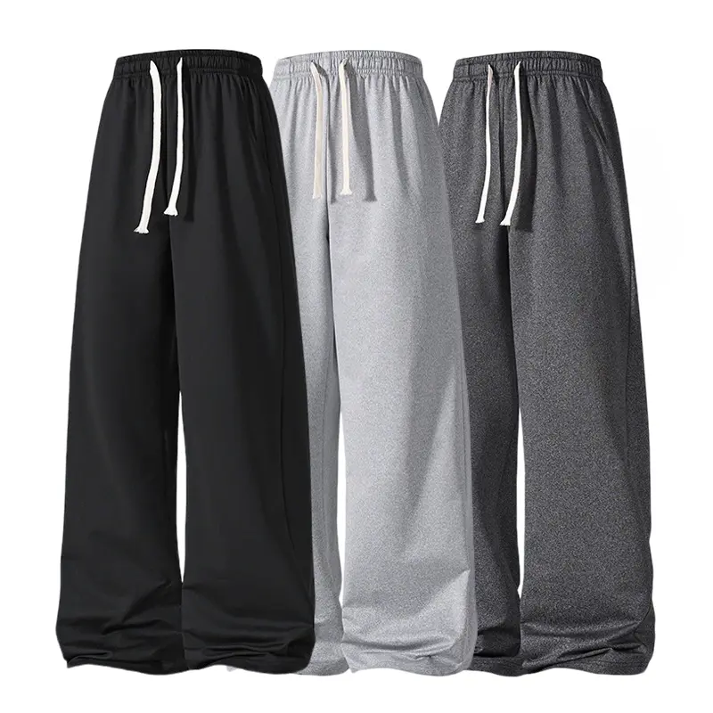 2026 new men's casual pants, made of quick-drying sports material, featuring a loose straight-cut design 2026 new men's casual pants, made of quick-drying sports material, featuring a loose straight-cut design
