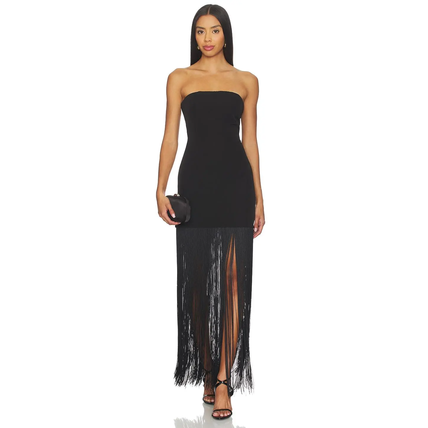 MORE TO COME Marissa Fringe Dress in Black