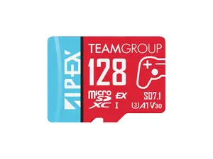 Team 128GB APEX SD7.1 MicroSD Express UHS-I/U3 Memory Card with Adapter, compatible with Nintendo-Switch2, Steam Deck, and ROG Ally, Speed Up to 800MB/s (TAPMSDE128GIV30A102)
