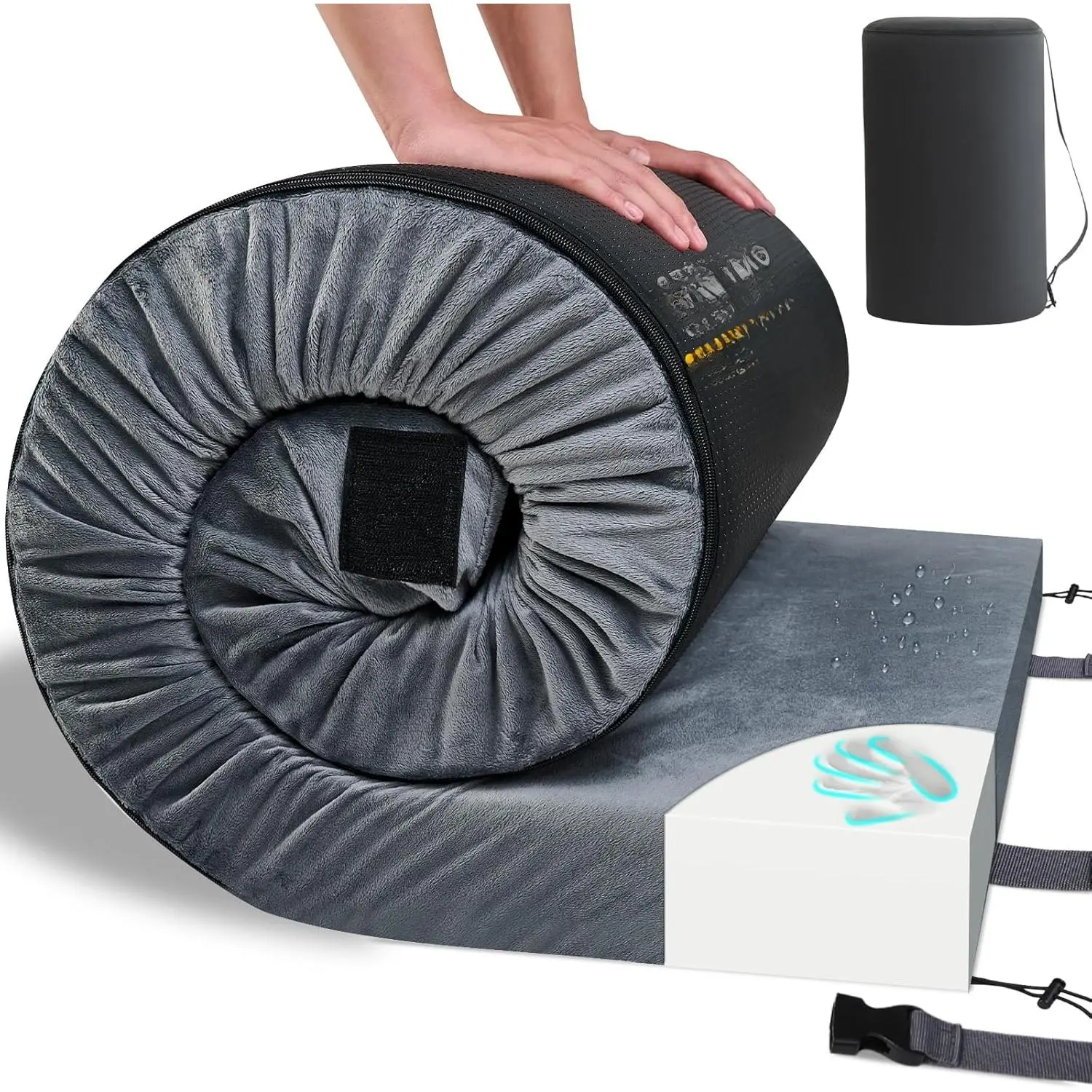 Memory Foam Camping Mattress Pad Portable Roll Up Mattress for Adults Sleeping Mat Cot Mattress Pad
