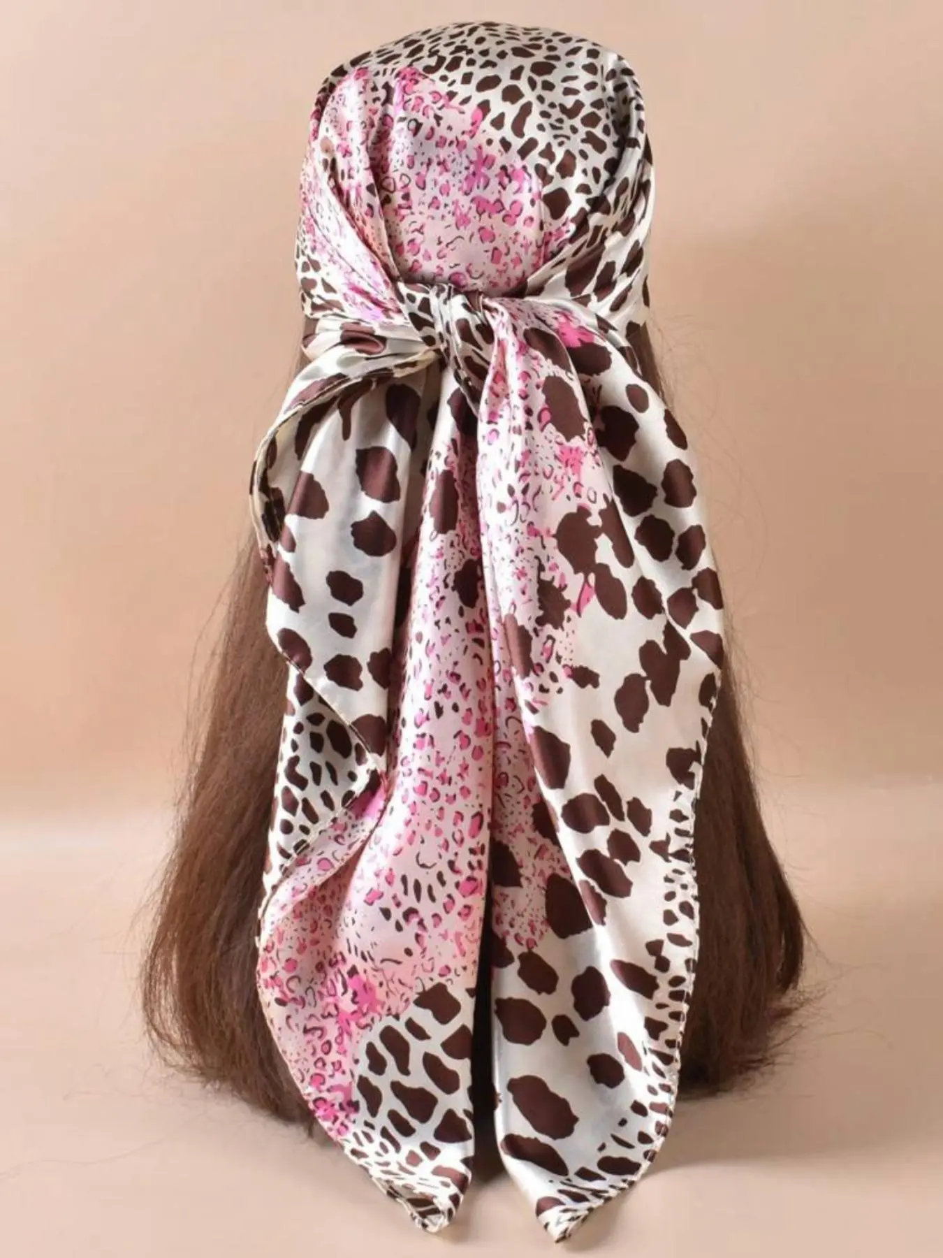 Fashion Leopard Print Head Scarves, Elegant Soft Comfortable All Seasons Head Scarves for Women, Casual Versatile Head Scarves for Daily Wear, Versatile Headscarf