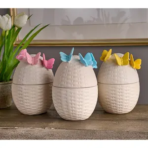 HomeWorx by Slatkin & Co. S/3 6oz Wicker Egg Charm Candles