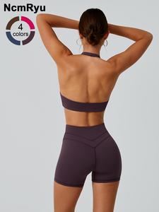 2 piece set women's sports bras shorts detachable chest pads high waist high elasticity abdominal compression hip lifting comfortable quick drying yoga clothes gym training golf tennis clothes women's sports clothes, athletic wear