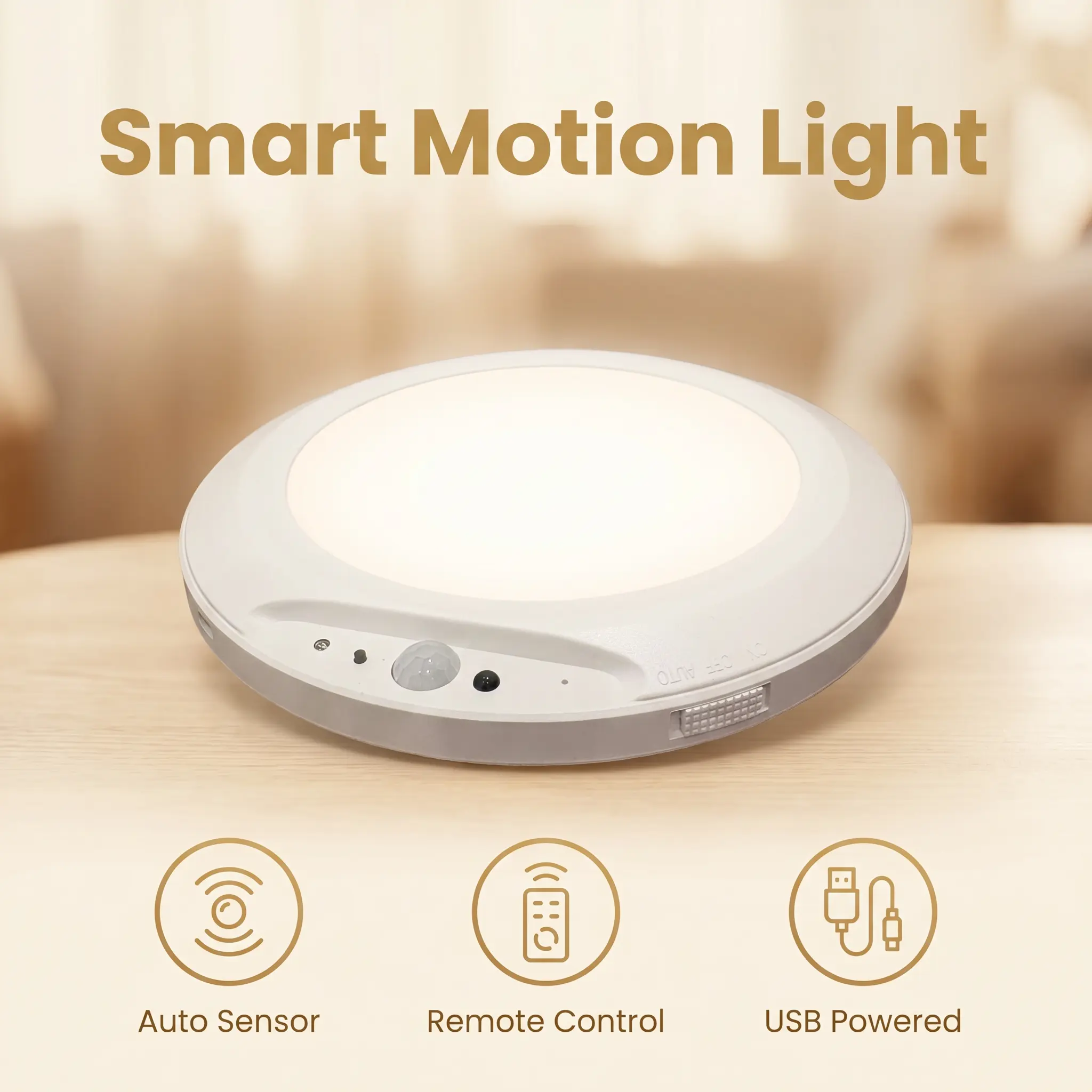 Ceiling light with magnetic sensor, 15 RGB color-changing modes, large 7000 mAh rechargeable battery, round LED lamp
