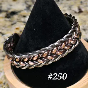 #250 Copper SS  6 3/8" x 5/8" Cuff Bracelet Handmade Artisan Jewelry Unisex Gift Ready Comfortable Daily Wear Open Cuff Design