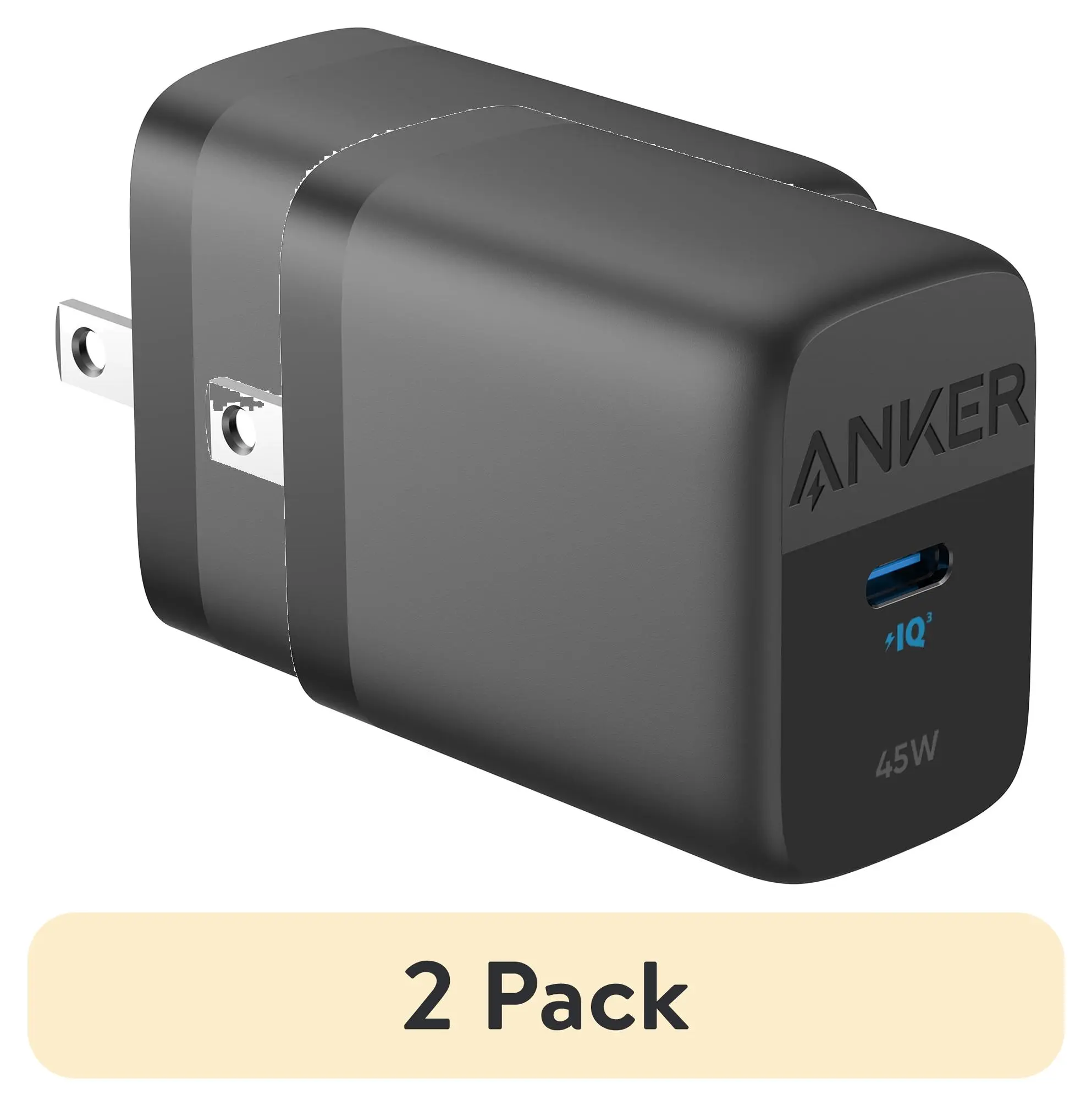 (2 pack) Anker 45W USB Wall Charger USB-C port compatible with iPhone, Galaxy, and Pixel
