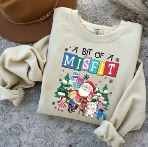 A Bit of a Misfit sweatshirt, Christmas graphic sweatshirt, Funny holiday sweater, Cartoon Christmas sweatshirt, Festive misfit Hoodie.