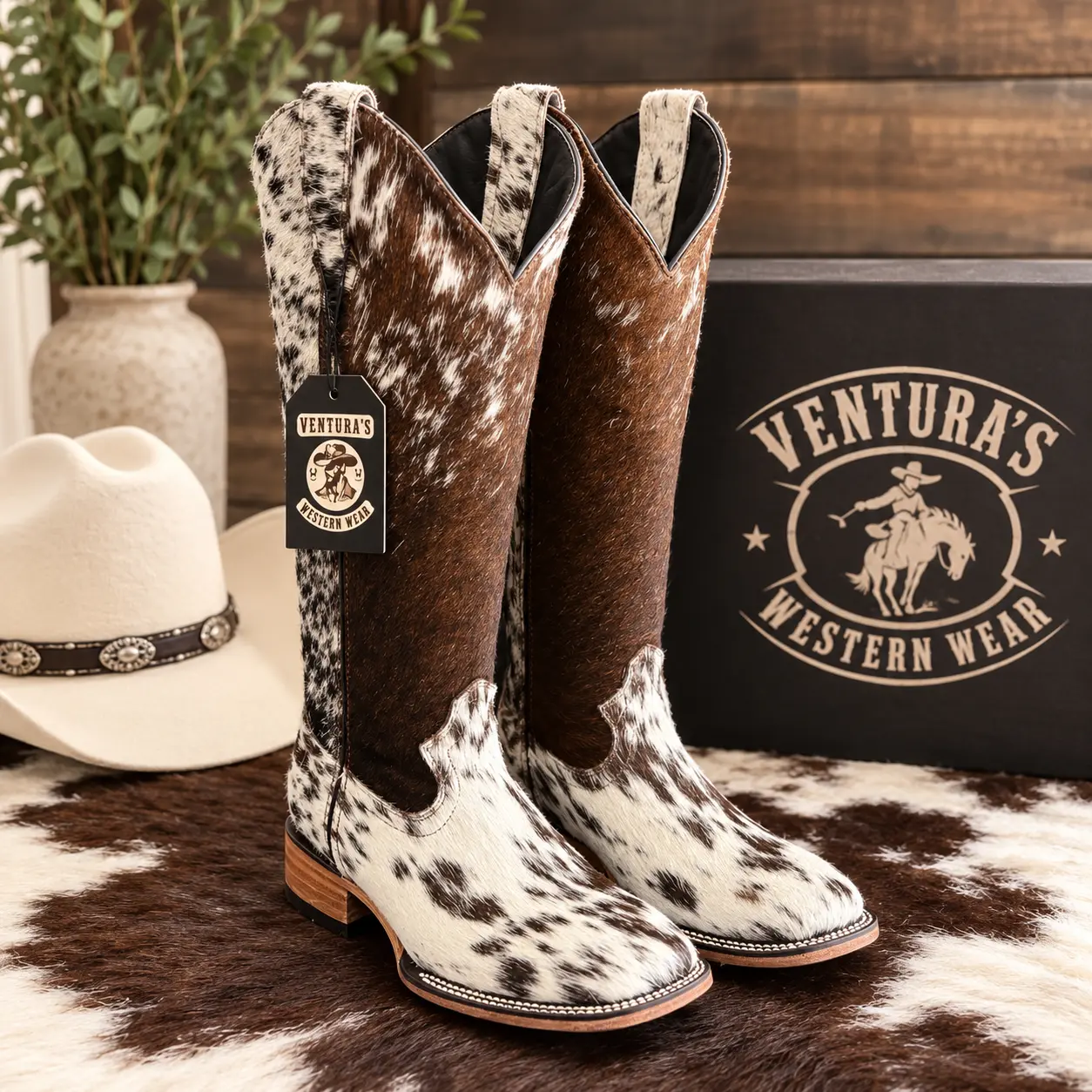 Women's Bandida Cowhide Tall Western Boots