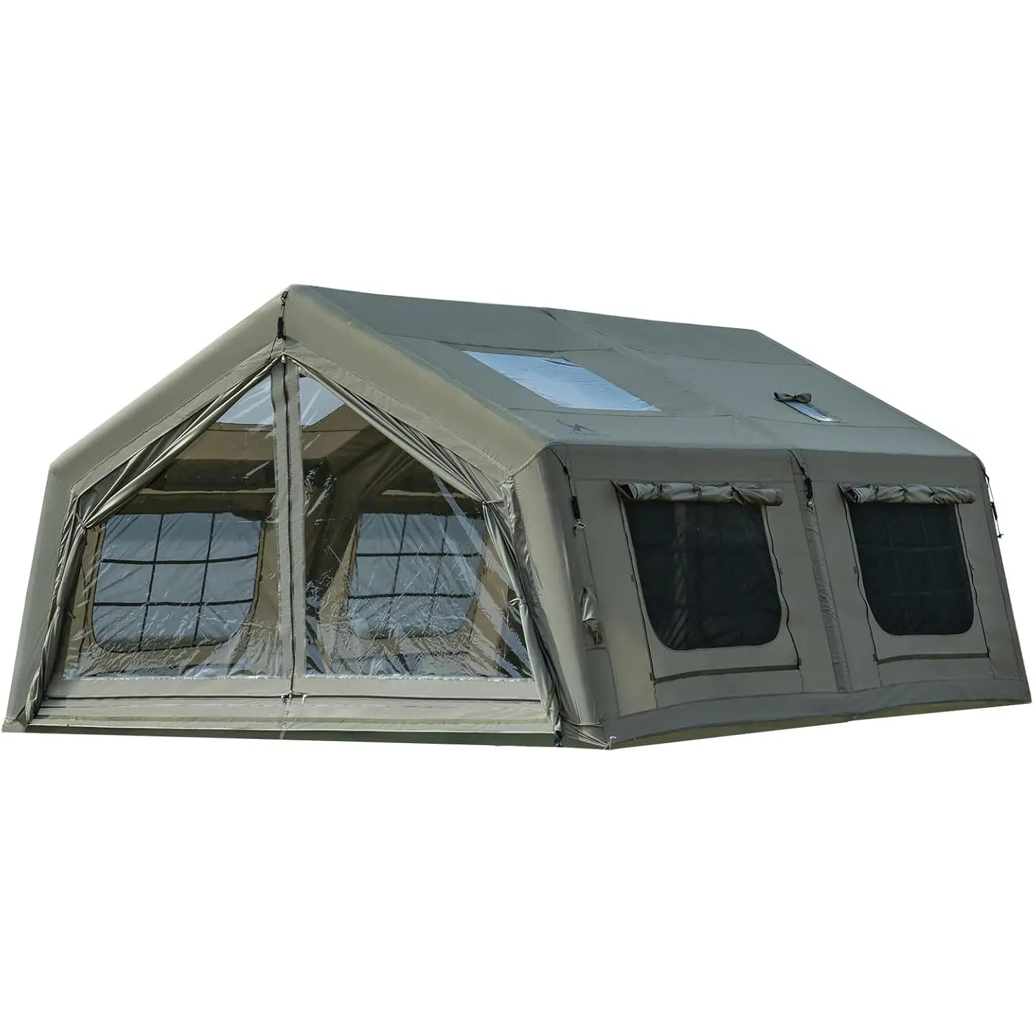 JFCJ Inflatable Tents for Camping, 6/8/10/12 Person Large Family Blow Up Camping Tent with Hand Pump, Easy Setup Air Glamping Tent for Outdoor Party Picnic Party