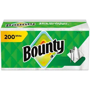 Bounty Paper Napkins, White, 200 Count, Packaging may vary Quick-Size Bounty and Charmin Rolls