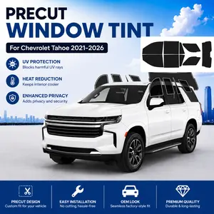 Precut Window Tint Film for Chevrolet Tahoe 4Door 2021-2026 All Side+Rear Windshield Any VLT 2Ply Anti-Shatter, UV Block, Privacy Protection, No Trimming Needed,Heat & Glare Reduction