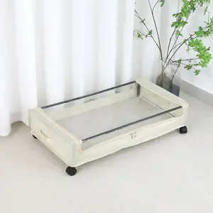 Wheeled cross-border Amazon simple under-bed toy storage, shoes and clothes dustproof floor mobile storage rack