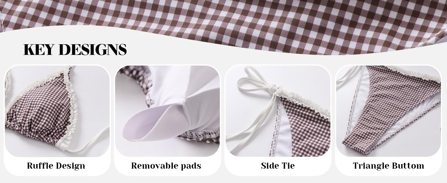 ANRABESS Sexy Bikini Sets for Women Ruffle Trim Two Piece Swimsuit 2026 Summer Bathing Suit Halter String Triangle Swimwear