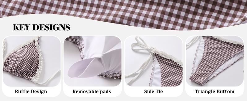 ANRABESS Sexy Bikini Sets for Women Ruffle Trim Two Piece Swimsuit 2026 Summer Bathing Suit Halter String Triangle Swimwear