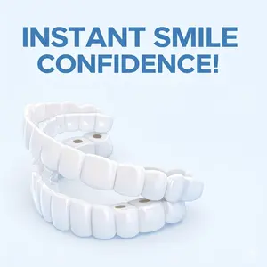 [3 PACK] Instant Smile Hack Soft Moldable Snap On Veneers - Reusable Cosmetic Teeth Cover for a Close-upConfident Smile