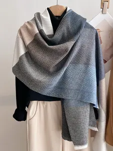 Elegant Women's Patchwork Print Long Scarf, Perfect Gift Choice, Casual Fashion Pleated Shawl for Any Occasion, Fall & Winter Style, Patchwork Pattern