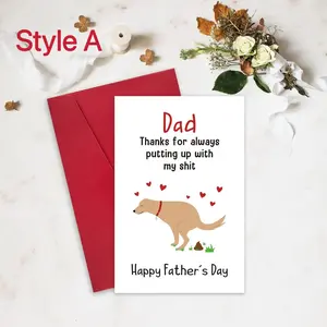 Funny Card with Envelope, Letter for Dad, Gift Packaging Supplies for Festivals and Special Occasions