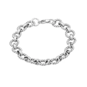Mytys Twisted Circle Link Bracelet Stylish and Elegant Jewelry for Women