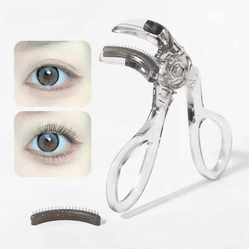 Curling Eyelash Transparent, Eyelash Curler Travel Size, Eyelash Curler for Hooded Eyelid, Eyelash Curler for Hooded Almond Eyes, Eyelash Curler for Round Eyes, Eyelash Curler for Lash Clusters, Gentle curve perfectly fits asian eye shapes