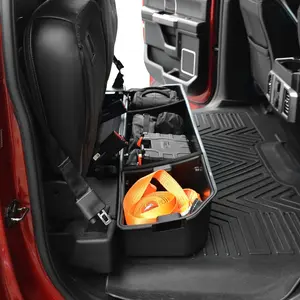 Black 2- In- 1 Design Upgraded Under Seat Storage Box For Ford F150 F- 150 Model 2015 - Model 2024, SuperCrew Cab & Crew Cab