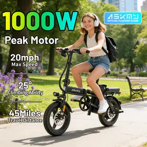 Peak 48V 1000W 14-inch tires,Folding electric bike-powerful motor, fast speed, commuter-friendly, light weight, long-lasting battery Portable Electric Bike Folding,Electric Bike,14 Inch E-Bike,Lightweight Electric Bicycle,City Commuter Bike,Compact E-Bike
