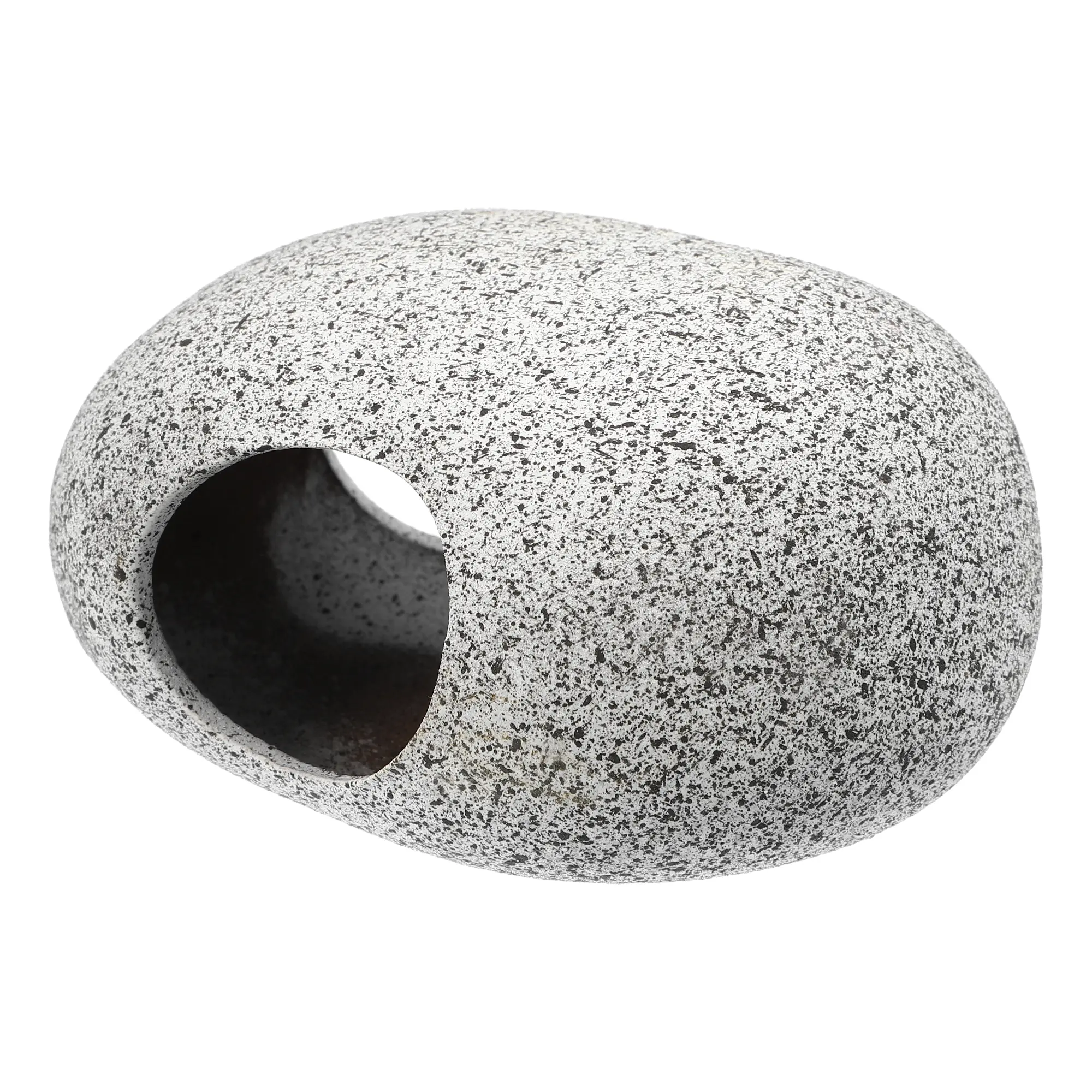 VOCOSTE Aquarium Decorations Hideaway Rock Cave, Ceramic Fish Tank Decoration Stone for Aquatic Pets to Breed Play Rest, Gray 4.29x3.11x2.17 Inches
