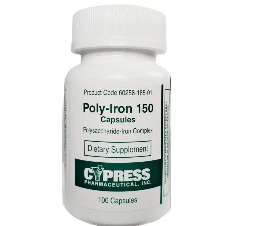 Cypress Poly Iron 150 mg 100 Capsules -Exp Date 03-2028