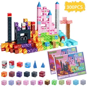 300PCS (2 Pack) Magnetic Building Blocks, STEM Educational Magnet Cubes for Kids 3+, Creative Construction Sensory Toys, Safe ABS Building Cubes, Birthday Holiday Gifts for Boys Girls