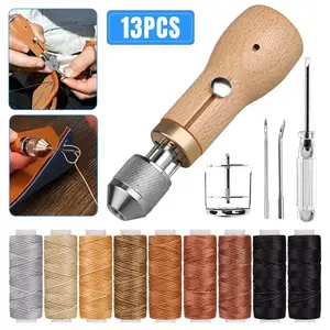 Professional Leather Speedy Stitcher DIY Sewing Awl Waxed Thread Repair Tool Kit