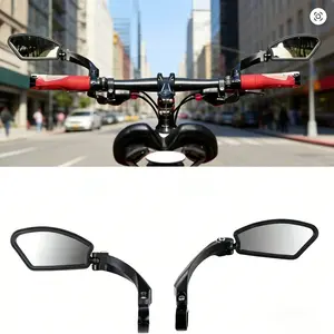 A pair Wide Angle Bicycle Safety Mirror, Adjustable Handlebar Rear View Mirror for Motorcycle, E-Bike & Scooter