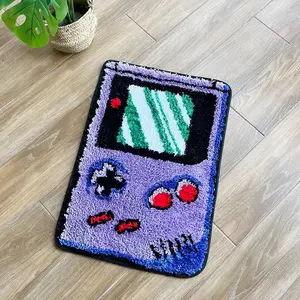 Soft Gaming Tufted Rug with Irregular Shape, Perfect for Bedroom and Game Room Decor, Trendy Mat for Boys and Girls