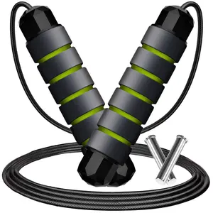 Adjustable Weighted Jump Rope, 9ft Long Tangle-Free Rapid Speed Jumprope for Exercise Calisthenics Fitness Jumping Skipping Double Dutch Boxing Crossfit, Workout Stuff for Women Men Kids Adult