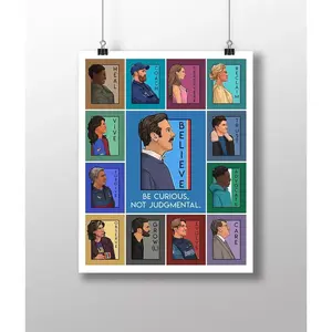 HOT!!!Be Curious, Not Judgemental Collage Ted-Lasso Poster