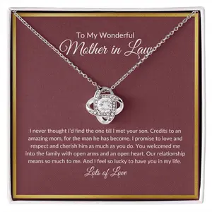 Mother In Law - Man of My Dreams Interlocking Hearts Necklace, Mothers Day Gift from Daughter In law, Mother of the Groom Jewelry