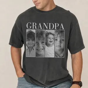 Custom Grandpa Photo Shirt Personalized Father’s Day Gift for Grandpa, Custom Kids Photo Tee, Grandpa Picture Vintage Shirt, Personalized Grandfather Shirt, Gift from Grandkids, Custom Grandpa Tee, Memorial Grandpa Gift, Graphic Shirt for Men