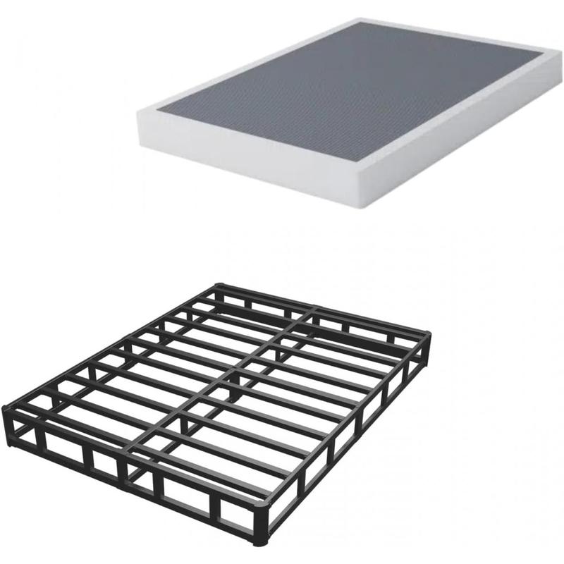 Queen Heavy Duty Box Spring Foundation,Mattress Foundation 3000lbs Max Weight Capacity/Non-Slip/No Noise/Easy Assembly/Easy Clean Cover,Queen