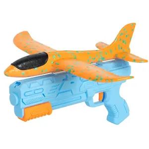 Foam Aircraft Toy with Launcher, 1 Set Outdoor Interaction Aircraft Toy, Party Lawn Toy, Birthday Gift for Boys & Girls, Airplane